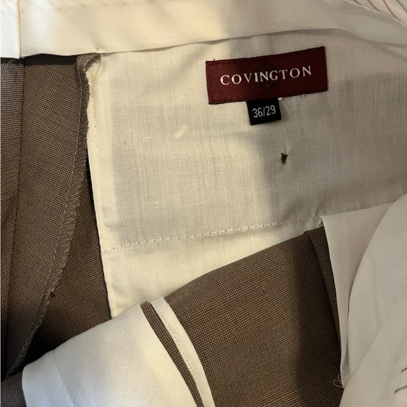 Vintage Covington men’s slacks work dress pants classic brown neutral size 36 - Picture 9 of 10